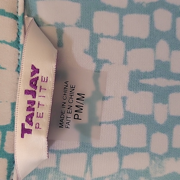 Tanjay Petite Turquoise check top - Picture 2 of 5